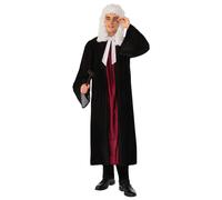 Adults Black Judge's Gown with Neck Tie Costume, Standard (1 Pc.) - Elegant Design, Perfect for Court-Themed Parties, Legal Events, World Book Day,
