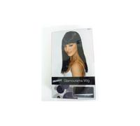 Smiffy's Wig Glamourama - Black long straight with fringe - Ladies adult fancy dress