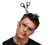 Adults Bloody Scissors in Head Horror Prop Slasher Zombie Headband
