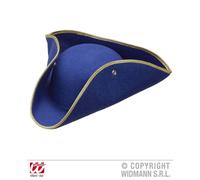 Adult's Blue Tricorn Felt Hat - Captain Tricorne Chapeau De Pirate Jack Sparrow - hat captain tricorne chapeau de pirate blue jack sparrow seafarer