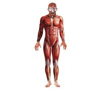Adults Body Suit Anatomy Man Tight Muscle Fancy Dress Costume