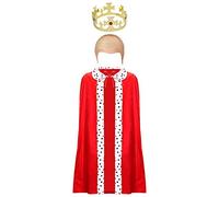ADULTS BOXING KING FANCY DRESS - RED VELOUR KING'S ROBE + GOLD CROWN WITH JEWELS + BALD CAP - SPORTING ICON BOXER FANCY DRESS COSTUME FOR MEN (SIZE: X-LARGE)