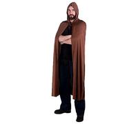 Adults Brown Cape Accessory - Unisex Long Brown Cape with Hood - Mens Womens Wizard Mage Cloak School Book Week World Book Day Halloween Fancy Dress Costume Accessory