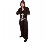 Adults Brown Medieval Monk with Cross I Love Fancy Dress Brown Large
