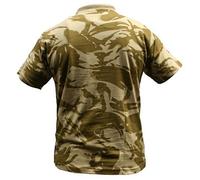 Adults Camo Army Cargo Combat Military T-Shirt Crew Neck (L, British Desert)