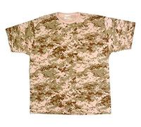 Adults Camo Army Cargo Combat Military T-Shirt Crew Neck (XL, Digital Desert)