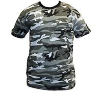 Adults Camo Army Cargo Combat Military T-Shirt Crew Neck (XL, Urban)