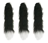 Adults Cat Tail Costume Accessory - Fluffy Jumbo Black Cat's Tail with White Tip - Mens Ladies Book Week World Book Day Fancy Dress Costume Accessory
