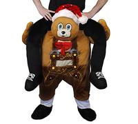 Adults Christmas Fancy Dress Costume - Festive Xmas Bear Pick Me Up Costume Wearing A Red Sequin Santa Claus Hat - Great For Both Men And Women