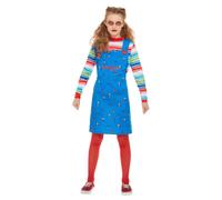 Girls Chucky Costume Killer Doll Fancy Dress Halloween TV Film Kids Outfit New