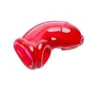 Adults Cock Cages Penis Sleeve Male Soft Penis Ring Reusable Condom Penis Extension Chastity Device Sex Toy for Men Sex Shop Red One Size