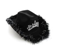 Adults Cowboy & Cowgirl Hats u2013 Various Colours & Styles with Trim, s, Tiaras or Star Studs u2013 Fancy Dress Accessories for Hen Parties, Festivals & Themed Events
