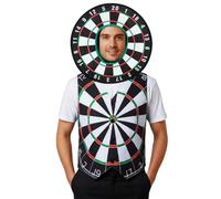 Adults Dartboard Waistcoat & Dart Board Hat Set - Novelty Darts Fancy Dress Costume for Pub Nights, Stag Dos, Parties & Events