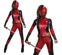 Adults Deadpool Ladies Costume Super Hero Movie Adults Womens Fancy Dress New