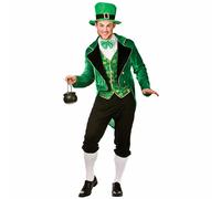 Adults Deluxe Lucky Leprechaun Halloween Fancy Dress Up Party Costume Outfit New