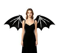 Adults Demon Bat Wings Costume Accessory,Leather Look Wings Inner Lining Adjustable Straps Large Halloween Fancy Dress Wings for Carnival Party Cosplay Stage Performance Photography Unisex Role Play
