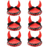 Adults Demonic Dita De Vil Skull Cap - Evil Halloween Headpiece Costume Accessory for Scary Devil, Demon, Gothic, Horror, Fancy Dress, Cosplay & Party Outfits - 6 Pack