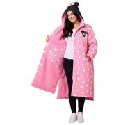 Adults Disney Mickey and Minnie Mouse Oversized Changing Robe Fleece Jacket | Showerproof & Wind-Resistant Hooded Outdoor Coat, Long Sleeves with Two-Way Zip - Swimming, Surfing, Camping, Beach