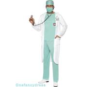 Adults Doctor Surgeon Hospital Costume Mens Fancy Dress Outfit Occupation