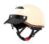 Adults Electric Motorcycle Helmet DOT Approved Fmvss 218 with Brim and Hidden Sun Visor, Retro Open Face Motorcycle Baseball Cap Helmet for Cruiser Scooter Touring ATV,Style1