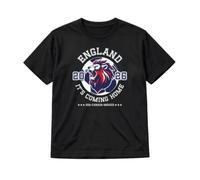 Adults England Three Lions T-Shirt - Black Cotton Tee with Bold White Lion Print - Mens Womens Unisex Supporters Tournament 2026 Match Day Top - Sizes S to XXL