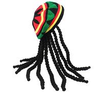 Adults Fancy Dress Jamaican Rasta Hat with Dreadlocks