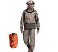 Adults Fly Suits,Outdoor Protection Fly Mesh Suit - Lightweight Breathable Mesh Clothing Netting with Carrying Pouch for Backpacking Camping Climbing