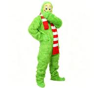 Adults Furry Christmas Monster Costume Jumpsuit with Mask and Gloves S