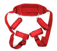 Adults Games BDSM Bandage Bed Restraint Set Sex Handcuffs Ankle Cuff Restraints Erotic Products Sex Toys for Woman Couples Red One Size