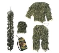 Adults Ghillie Suit 5-Piece Set,kids Woodland Camouflage Ghillie Suit for Outdoor Hunting Parent-child interaction Wildlife Photography, CS Game, Halloween Gifts (160~165cm)