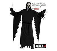 Adults Ghost Face Costume Scream VI Aged Mask Hooded Black Robe Fancy Dress