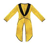 Adults Gold Sequin Tailcoat Fancy Dress - XXLarge - Long Tailed Jacket With Gold Sequins and Black Lapels - Perfect for Charity Events, Dance Shows, Performances and Other Fancy Dress Events
