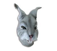 Adults Grey Rabbit Head Mask Rubber Latex Fancy Dress Easter Bunny Wonderland Al