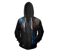 Adults Hades Hoodie Mal Jacket Evil Sweatshirt 3D Pullover Cosplay Cosutme Unisex Zipper Coat, Type a, L