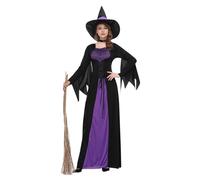 Adults Halloween Costume for Women Men, Purple Witch Black Vampire Bat Maleficent Grim Reaper Outfit for Halloween Fancy Dress Cosplay & Haunted House Parties