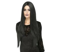 Smiffy's 45048 Deluxe Witch Wig (one Size) - womens adult halloween fancy dress wig duchess manor morticia costume deluxe black witch extra long