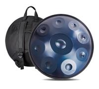 Adult's Hand Drum Instrument, 22-Inch Harmonic Percussion Instrument, D Minor, 440 Hz, Handpan Drum With Drumsticks, Carrying Bag, Foldable Drum Stand, Cleaning Cloth(Blue,9 Notes)
