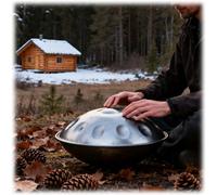 Adults Handpan Drum Outdoor 432Hz, 22 Inches, 9/10/12notes, D Minor Kurd Handpan Instrument With Backpack, Stand, Course, Cleaning Cloth, Tuning Blow, And Woven Rope(Black,10)