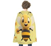 Adults Happy Bee Printed Cape, Men Women Super Hero Costumes,Halloween Costumes