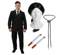 Adults Hitman Accessory Set - X-Large - Suit, Long Wig, Pack of 2 Fake Cigarettes and Tie - Perfect for Movie Character Dress Up and Other Fancy Dress Events