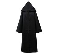 Adults Hooded Cloak Halloween Jedi Knight Cosplay Long Cape Tunic Full Length Wizard Priest Medieval Renaissance Friar Cowl Robe Movie Fancy Dress Cool Costumes for Men & Women