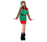 Adults Hooded Elf Fancy Dress Christmas Hoodie Costume Ladies Womens Xmas Party
