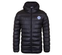 Adults Hooded Quilted Jacket Winter Coat Chelsea FC Jet Black XL