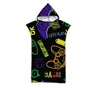 Adults Hooded Towel Poncho,Changing Robe Towel, Men Teen Boy Hooded Beach Towel Poncho, for Holidays, Swimming, Surfing, Beach, Bathing, Travel Towel Microfibre Swim Towels (black A)