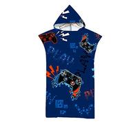 Adults Hooded Towel Poncho,Changing Robe Towel,Men Women Teen Boy Girls Hooded Design Beach Towel Poncho,Holidays,Swimming,Surfing,Bathing,Travel Towel Microfibre Swim Towels (Game blue)