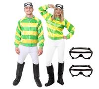 Adults Horse Racer Couples Unisex Fancy Dress Costume - Perfect For Mens And Womens Jockey And Sports Fancy Dress - X-Large + Xx-Large