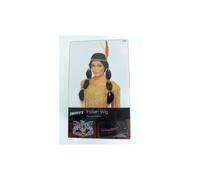 Adult's Indian Wig With Pigtails - wig indian black fancy dress ladies womens pigtails headband