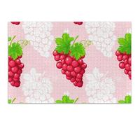 Adults Jigsaw 500 Piece Puzzles Gifts for White Elephant Game Clusters Red Grapes Light Pink Gag Gift Puzzle Home Decor Art, 20.5x14.9 Inch