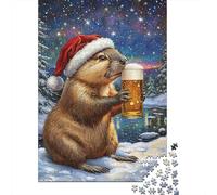 Adults Jigsaw Puzzle 1000 Pieces Puzzle Christmas Capybara Jigsaw Puzzles Educational Toy Games Family Decoration 1000pcs (75x50cm)