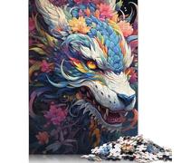 Adults Jigsaw Puzzle 1000 Pieces Puzzle Colourful Graffiti Flying Dragon Jigsaw Puzzles Educational Toy Games Family Decoration 1000pcs (75x50cm)